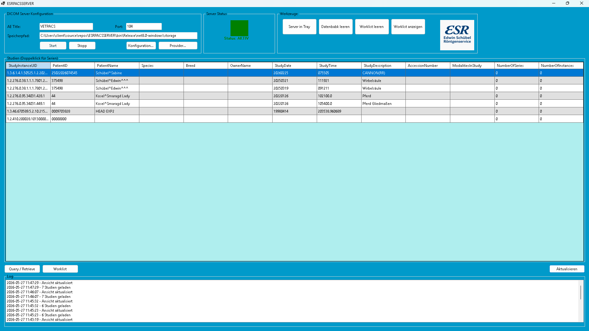 ESRPACSSERVER Dashboard